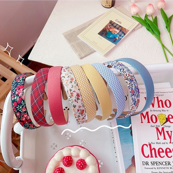 BANDO RAMBUT MOTIF BUNGA BANDANA PLAID HEADBAND BENDO PATTERNED KOREA POLOS KOTAK HAIRBAND