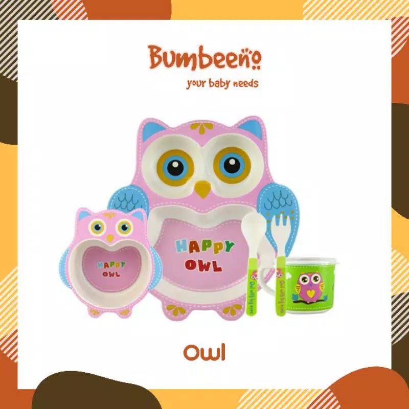 Babies First Bamboo Fiber Kids Feeding Set Animal 3D (BF504) - Peralatan Makan Bayi