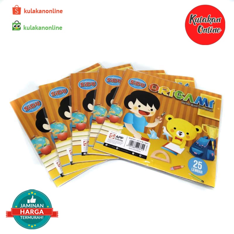 

KERTAS LIPAT ORIGAMI SIDU [5 pcs] - 1 Pak isi 25 Lembar