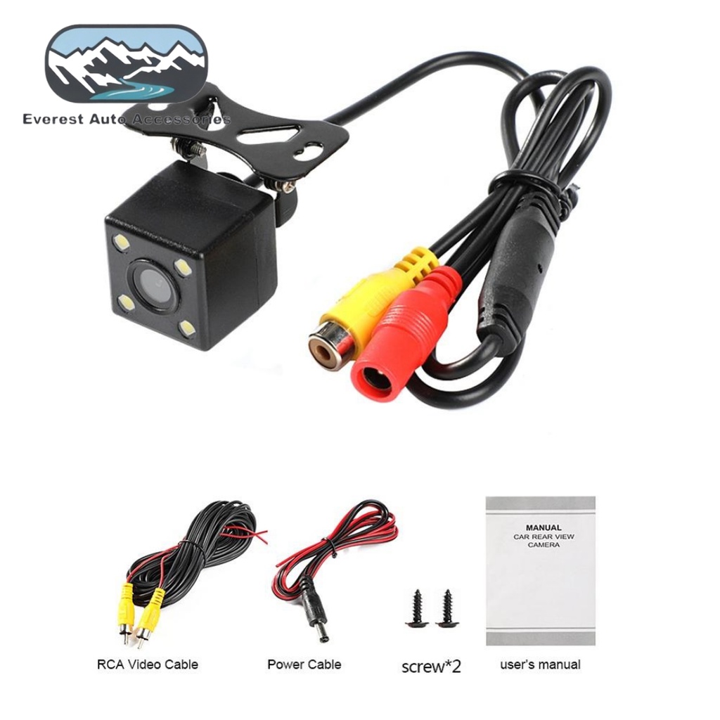 Kamera Camera Mundur Parkir Universal Mobil 4 Led Dot KX 801 Reverse Rear View Parking Camera