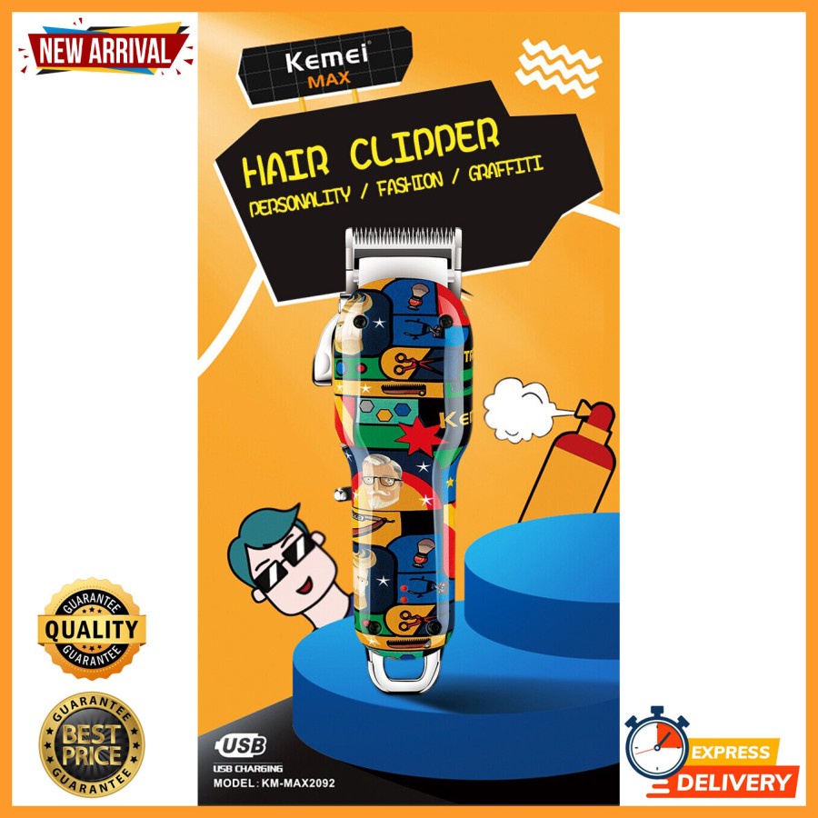 Kemei km-max2092 hair clipper kemei 2092 cordless mesin cukur rambut