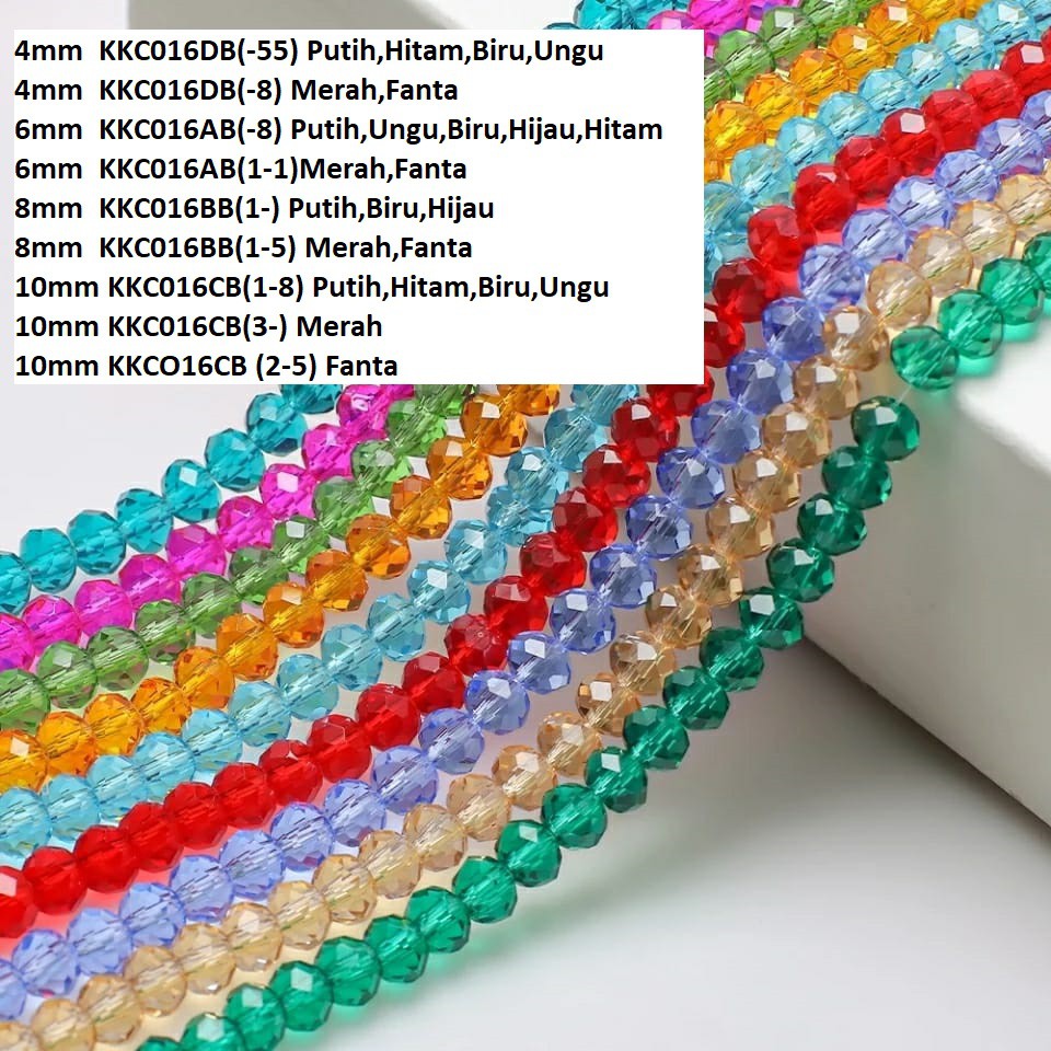 Kristal Bakpau Warna Bening Polos Uk 4-10mm Harga/1 Renceng