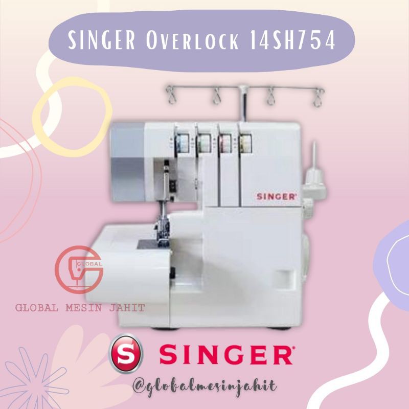 SINGER 14SH754 Mesin Obras Portable Multifungsi