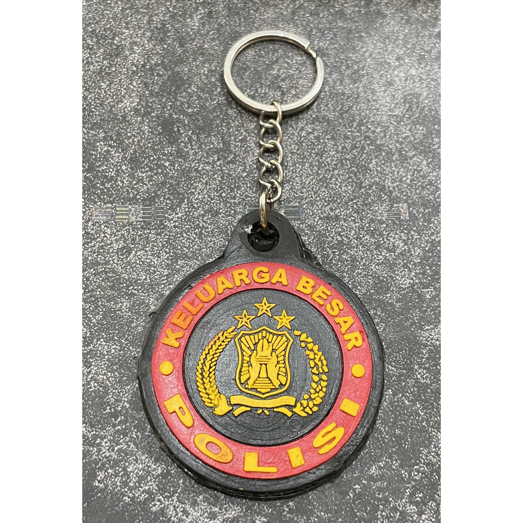 Gantungan Kunci Polis* (Bulat) | Keychain | Gantungan Kunci Karet Police