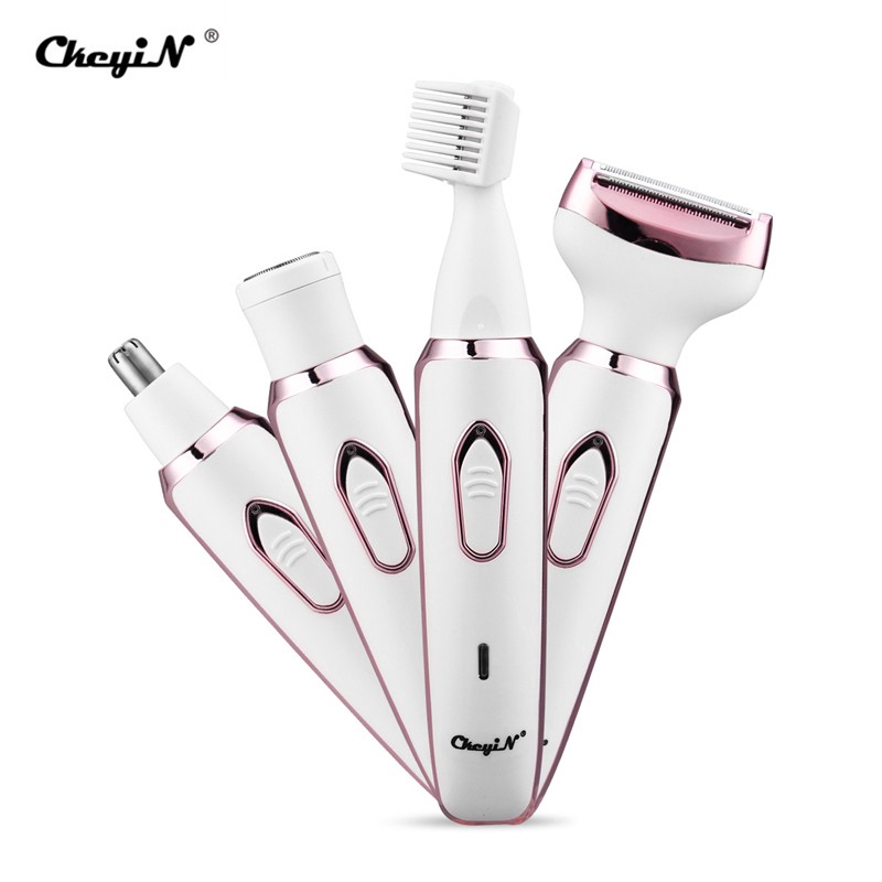 

CkeyiN Mt095 Alat Cukur/Epilator Elektrik 4 In 1 Dengan 4 Ujung Trimmer Untuk Tubuh/Wajah/Hidung/Alis