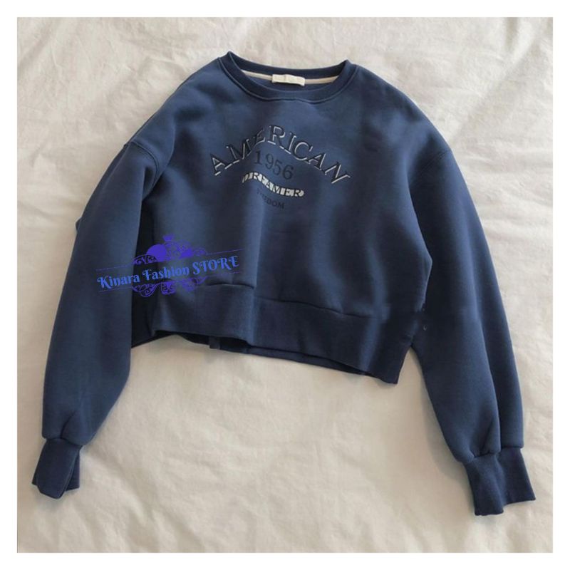 AMERICAN CROOPE Oversize Sweater Crewneck Oblong | Sweater Wanita Fashion Terkini Korean Style