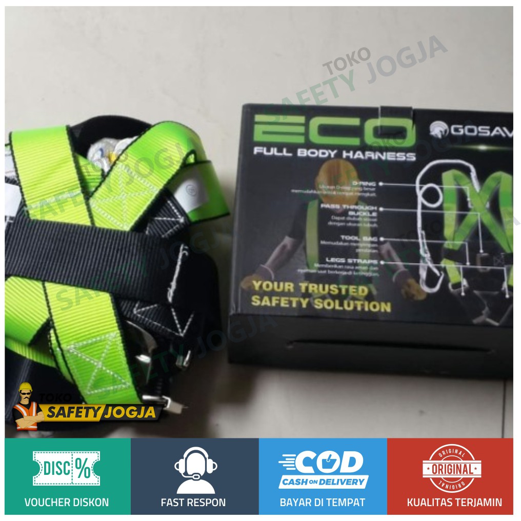 SAFETY BELT FULL BODY HARNESS SINGLE BIG HOOK ECO GOSAVE