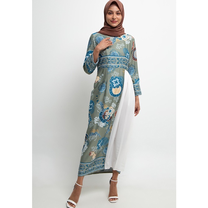 PREMIUM ARJUNA WEDA GAMIS BATIK AZKIYA - HIJAU - S