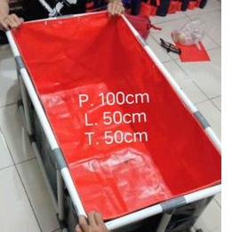 terpal kolam plus rangka pipa PVC ukuran 100x50x50