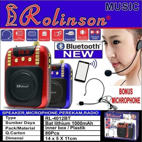 Speaker Pinggang MP3 + Radio + Mic Rolinson RL- 4012