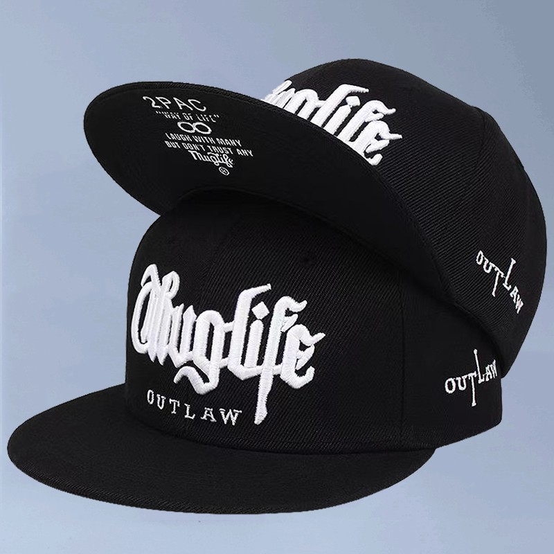 Thug life topi pria Fashion Topi Berkualitas Tinggi untuk wanita Topi panel yang dapat disesuaikan, pasangan Hip Hop Snapback cap