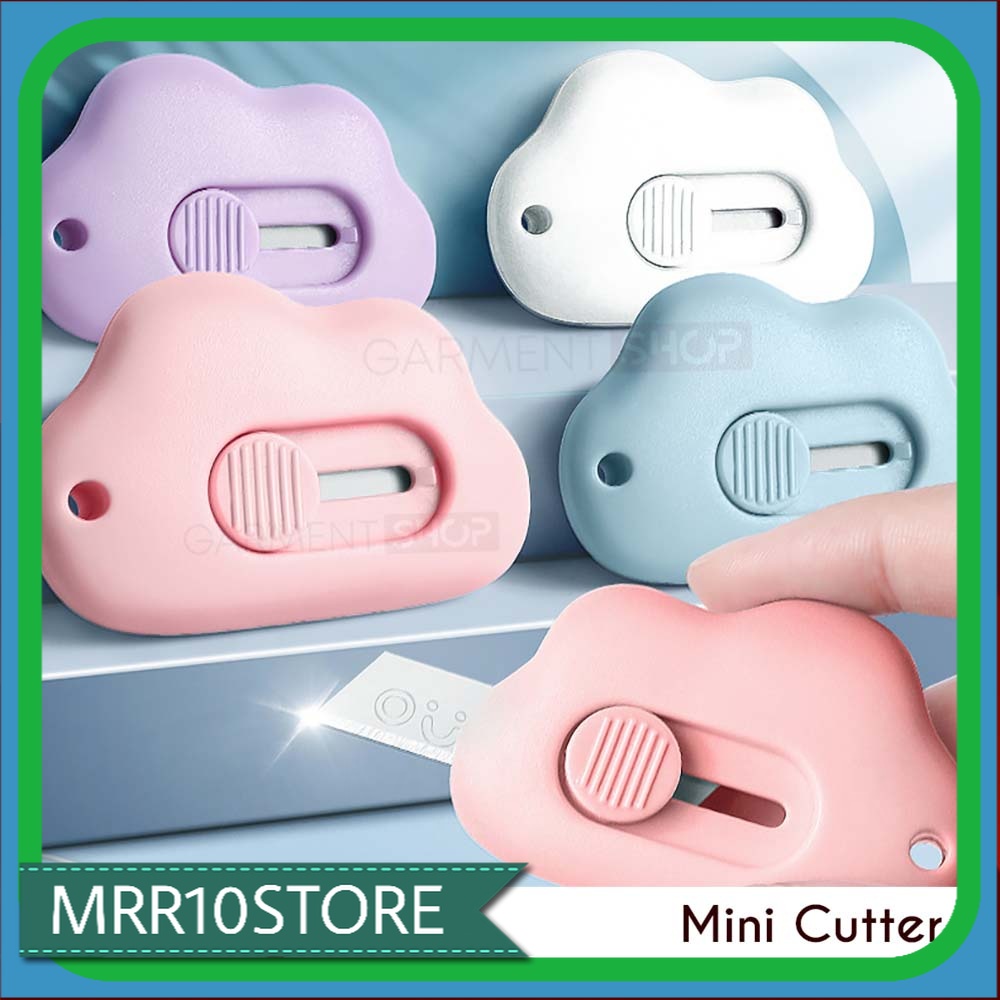 

Cutter Mini Lucu Model Awan Pembuka Paket Estetik Pisau Silet Portable Pemotong Solasi Lakban Kertas Warna Warni MRR10STORE