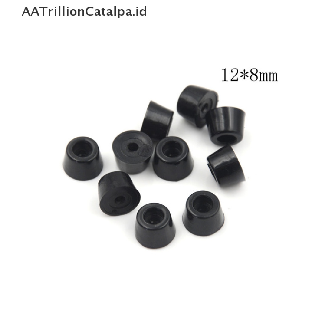 Aatrillioncatalpa 10Pcs Pad Bumper Bulat Bahan Karet Warna Hitam Untuk Kaki Lemari