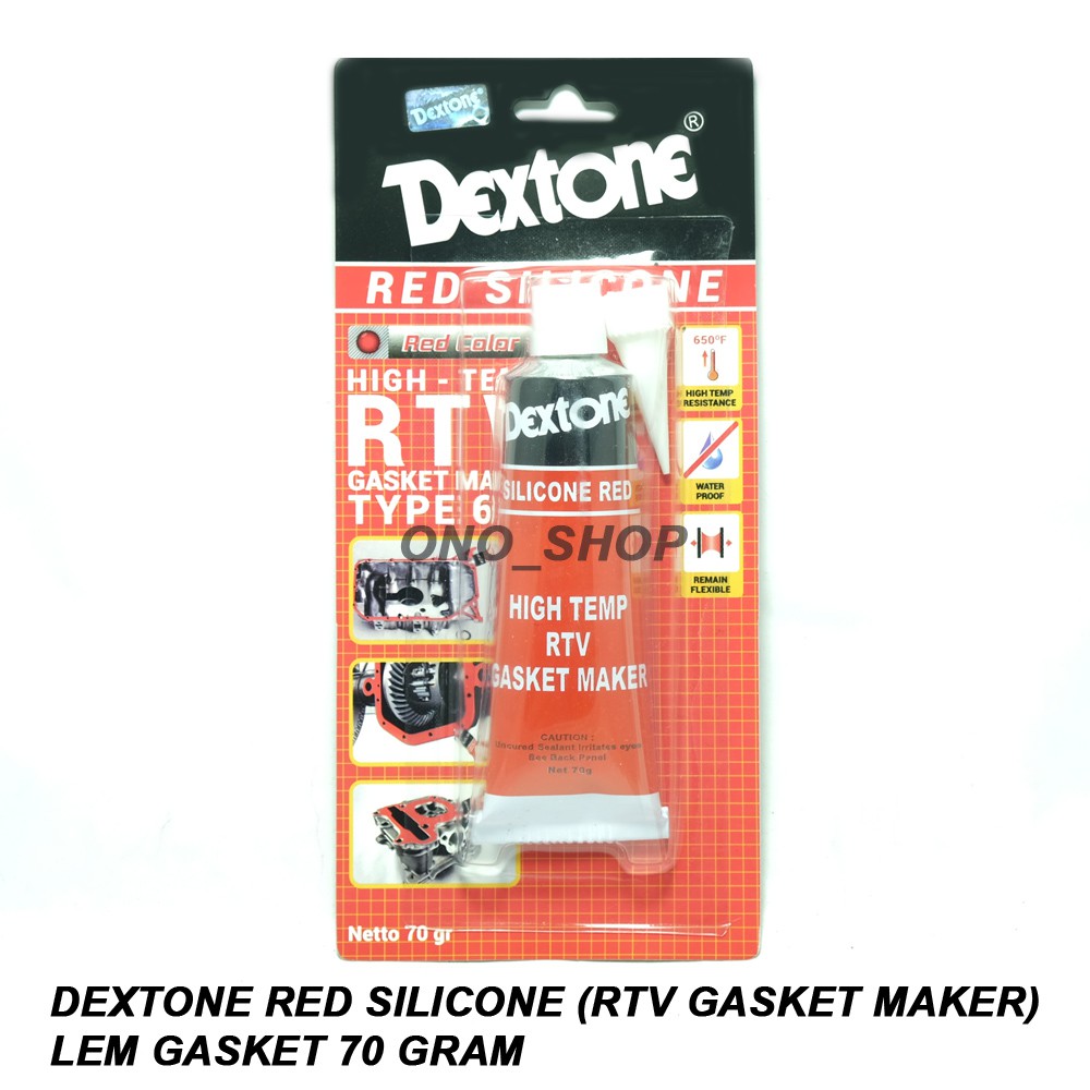 

Dextone Red Silicone (RTV Gasket Maker) Lem Gasket 70 gram