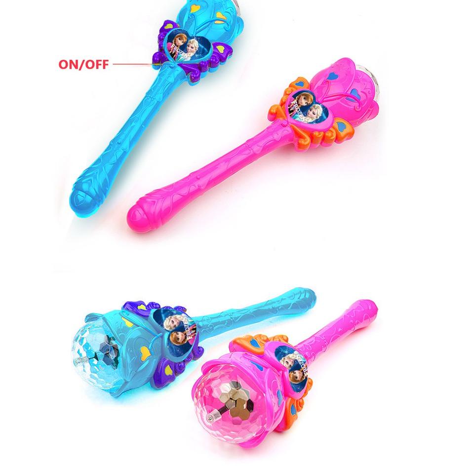 Mainan lampu stick tongkat disko ajaib frozen disco led let it go princess ada lampu bersinar kelap kelip dan musik luminescent frozen