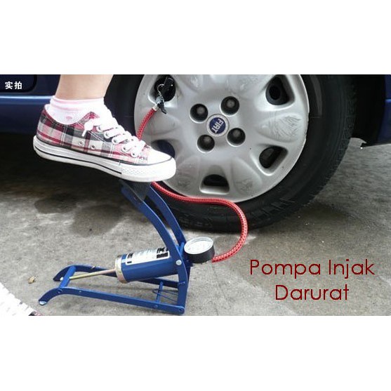 Pompa Injak Darurat Portable Foot Pump Untuk Ban Mobil Motor Sepeda dll