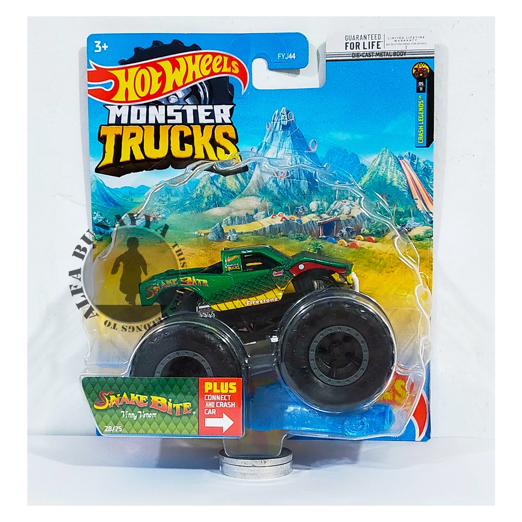 Hot Wheels Monster Trucks - SNAKE BITE - Hotwheels Truck Original - Mainan Diecast Truk