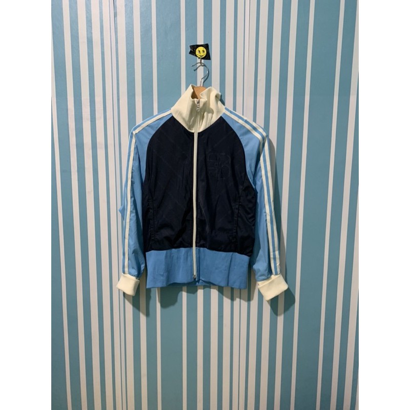 Adidas Tracktop jaket sepeda jaket olahraga jaket running thrift preloved second Blue Navy