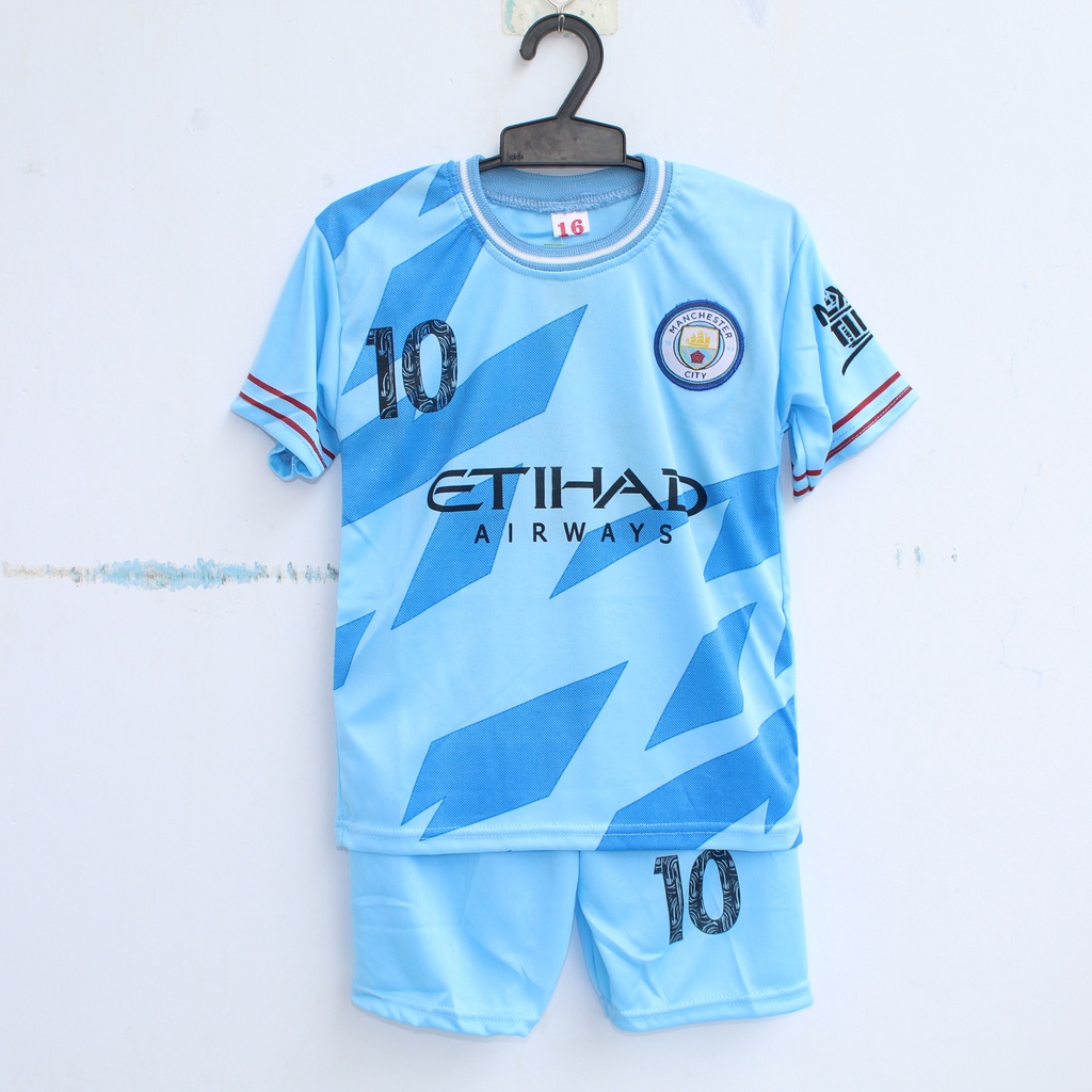 baju kaos setelan bola anak man city murah