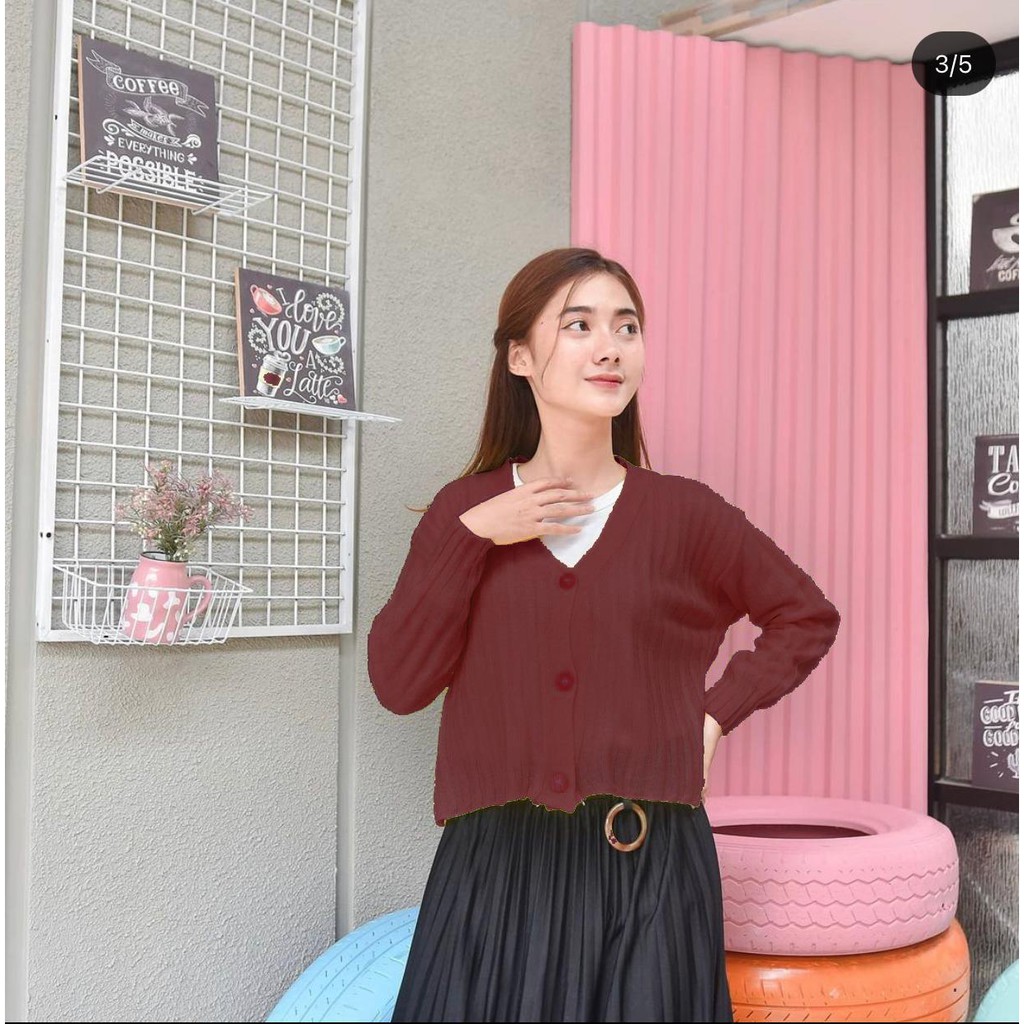 Tokomilkan - Cardigan Rajut Wanita Oversize PASTELO CARDY