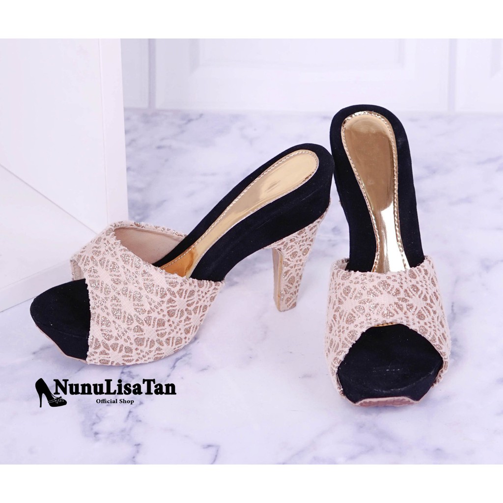 NunuLisaTan TERMURAH BISA BAYAR DI TEMPAT Sepatu Wanita Hak Tinggi Heels 9CM