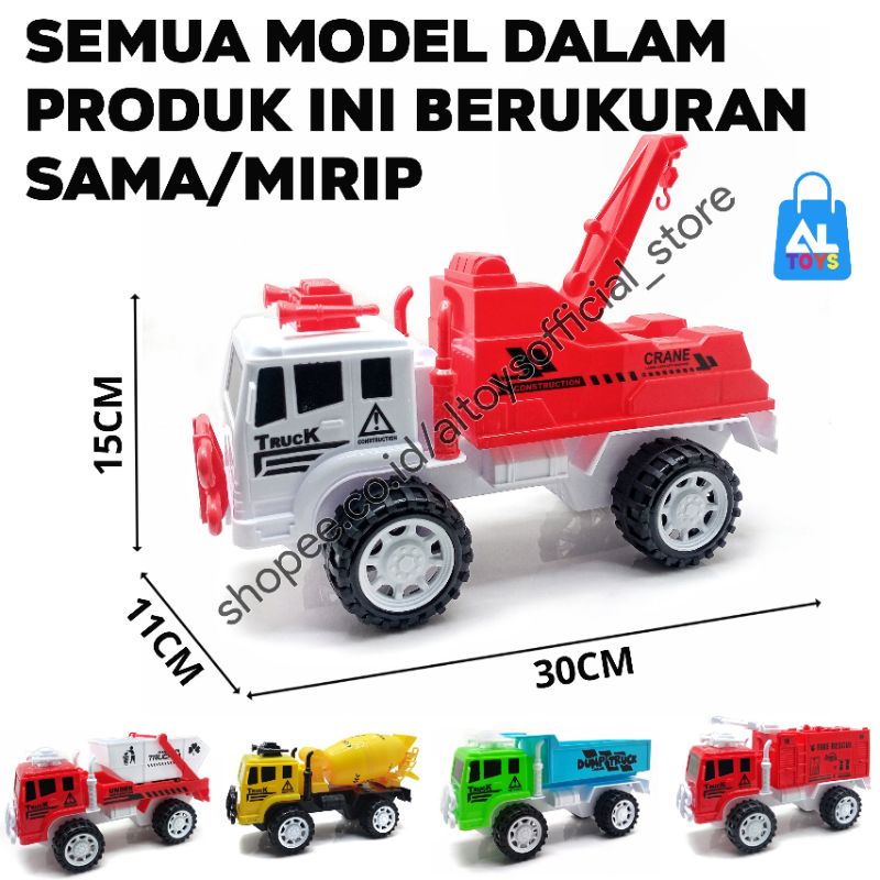 MAINAN MOBIL TRUCK KONSTRUKSI DUM TRUCK BAK PEMADAM KEBAKARAN CRANE DEREK TRUCK SAMPAH