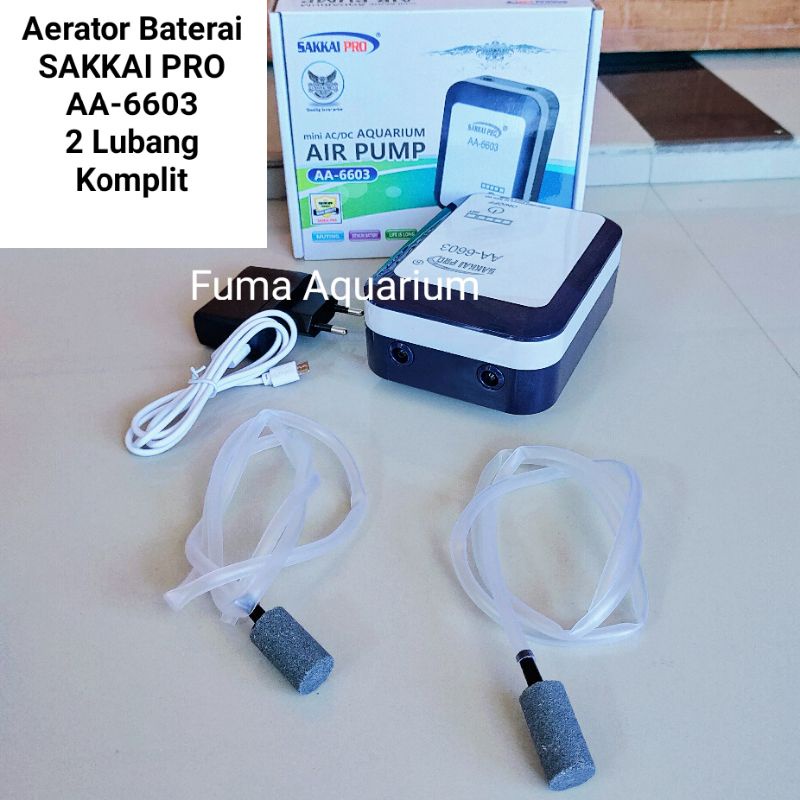 SAKKAI PRO AA6603 AERATOR AIRPUMP ACDC + USB 2 LUBANG OTOMATIS KOMPLIT