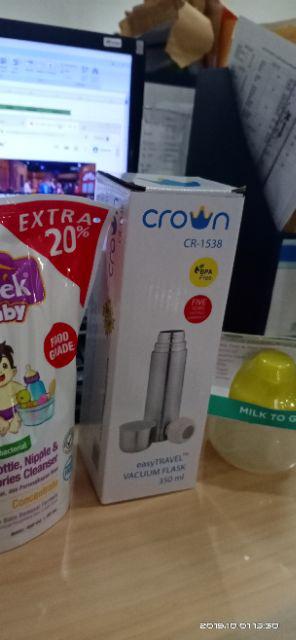 Crown Thermos 350ml / Termos Air Panas / Dingin 350 Ml Easytravel Vacuum + Free Bubble Wrap