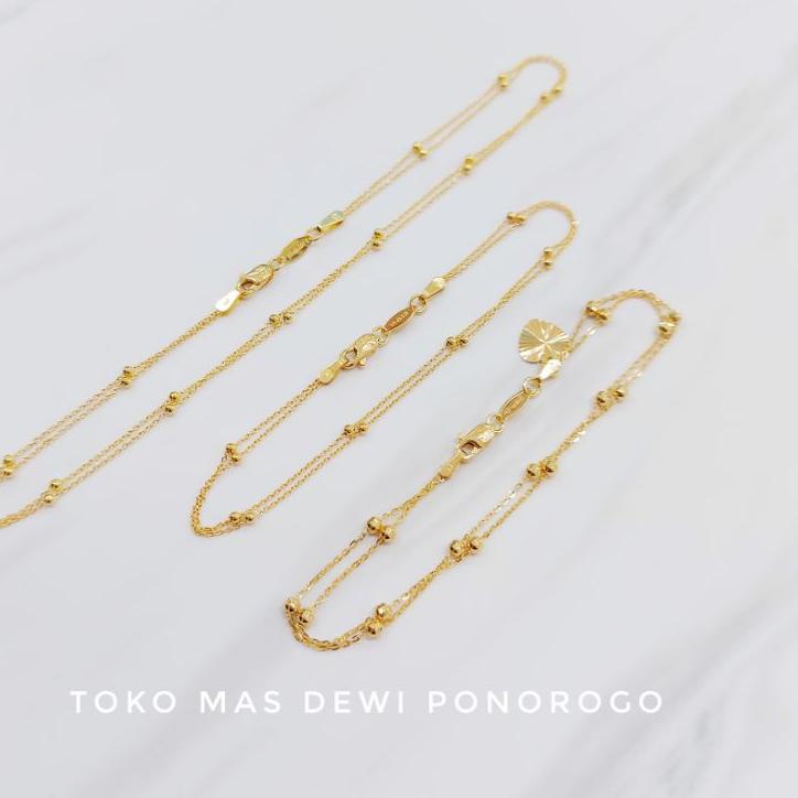 Y6W GELANG TANGAN & KAKI JEDAR 2 LAYER Emas Asli Kadar 8K/375% Yellow Gold➩유 (Terbaru)#sale ➩