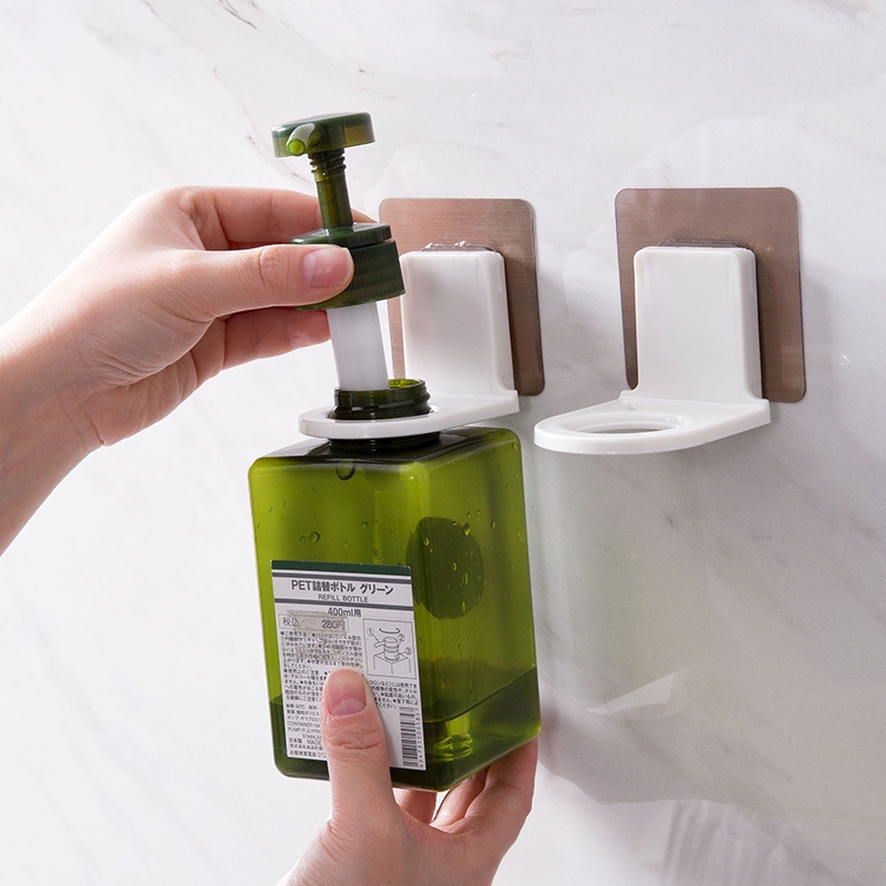 Self-Adhesive Wall Mounted Sticky Hook /  Shampoo Shower Gel Bottle Holder Shelves / Punch-freeS tainless Steel Suction Cup