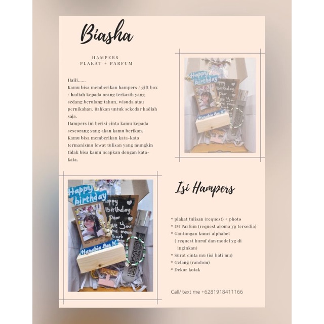

hampers / kado plqkat akrilik + parfum