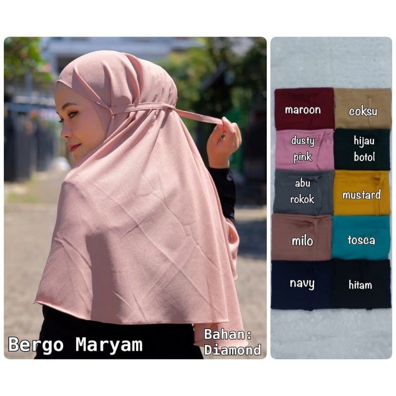 Medan Termurah New Hijab non pet diamond bergo maryam adem simple