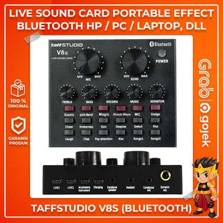 Taffware / Taffstudio V8s Bluetooth Audio USB External Soundcard Live Mixer V8 Microphone