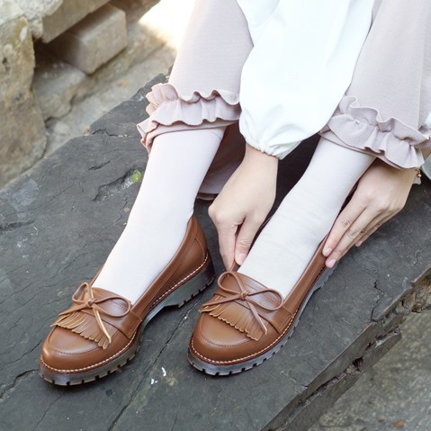 Sepatu Pantofel Wanita Formal/Kantor Sepatu Slip-On Docmart |MNM x Lvnatica| VICTORIA BROWN