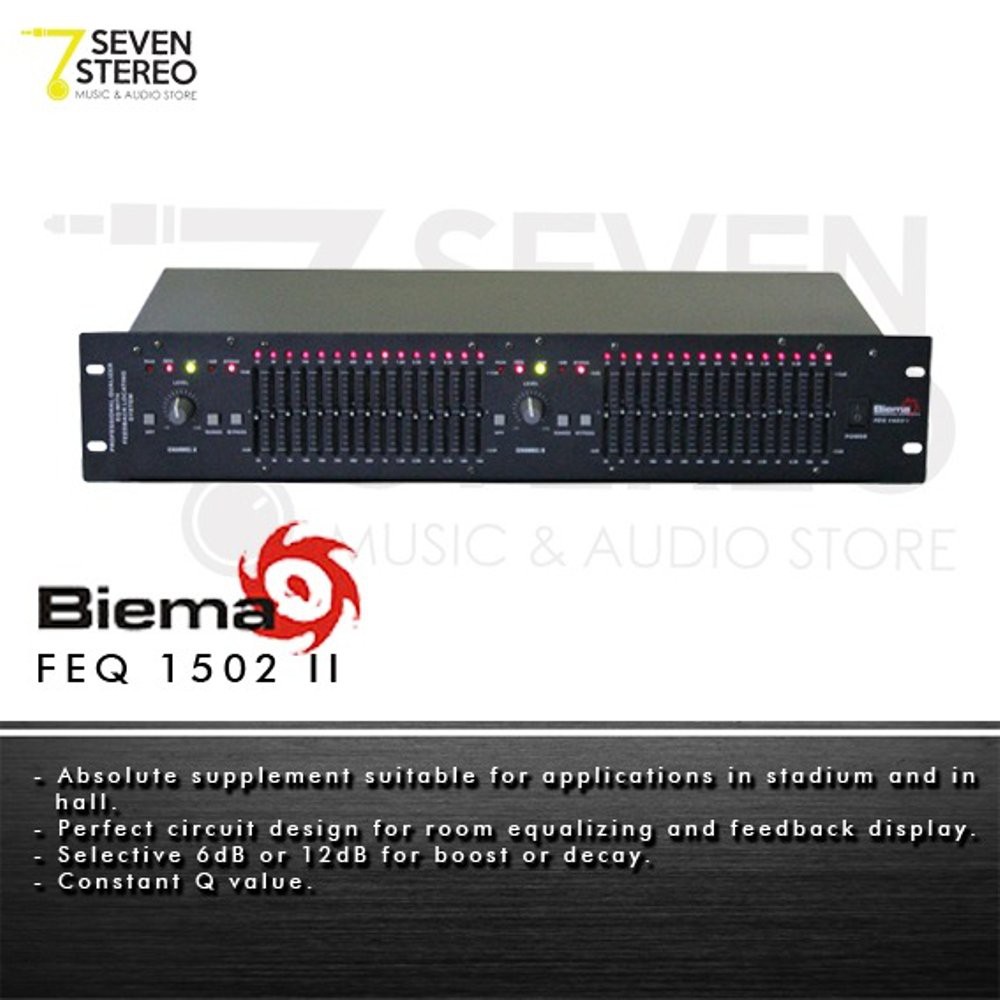 Biema FEQ1502 II  2 x 15 Band Equalizer with Feedback Detection