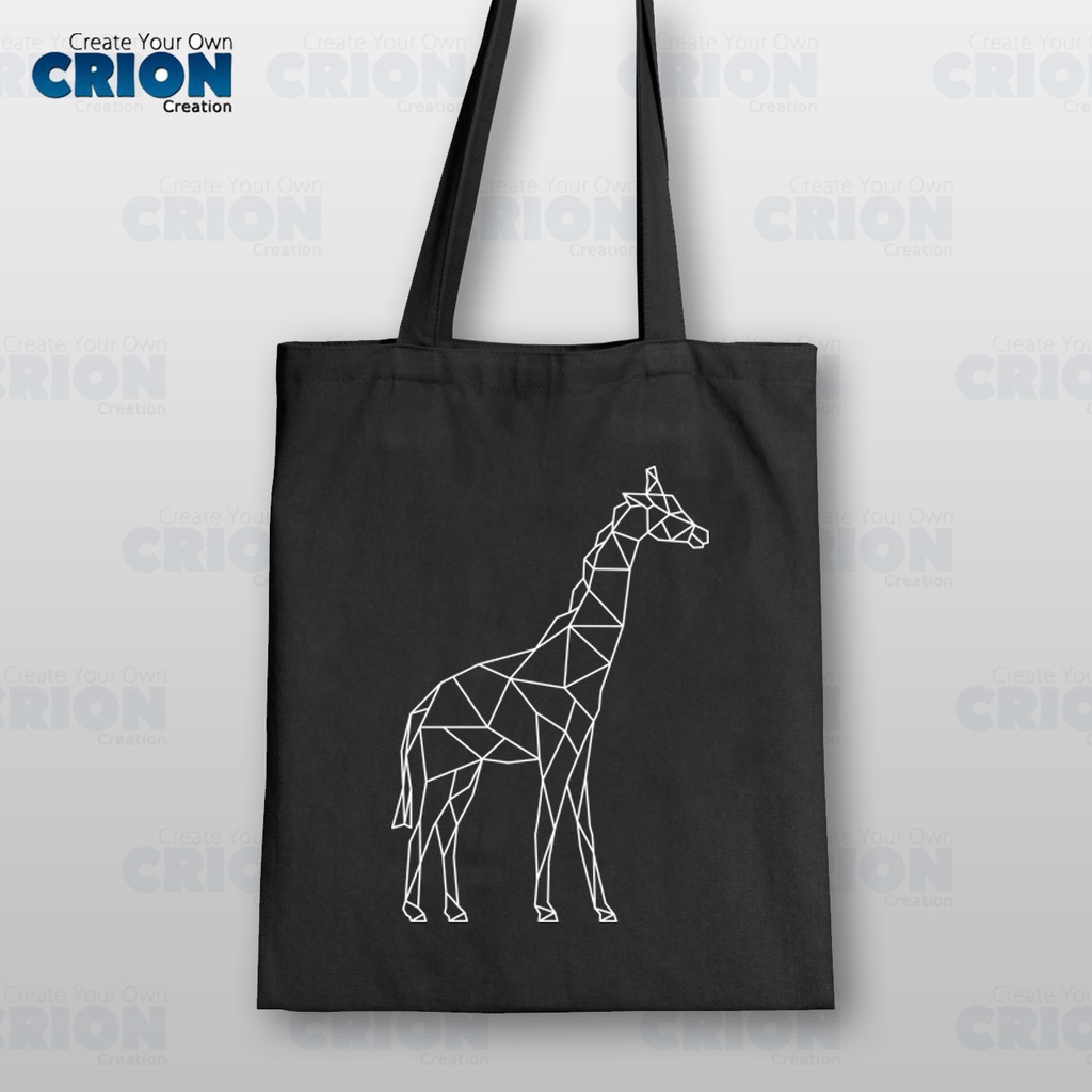 Totebag Drill Printing - Animal Lineart Series - Souvenir/Kado/Hadiah - By Crion