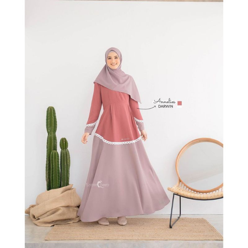 Busana muslim korean style Termurah Gamis Remaja Modern Terbaru Mikka 2022 | Hakuna Syar RR944 Stela