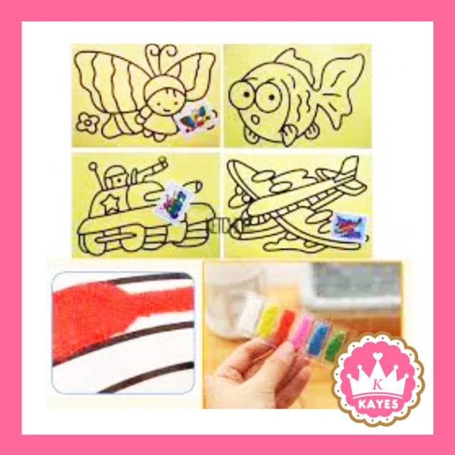 [KAYESHOP] Mewarnai lukis pasir warna. Sand Painting Coloring (Mewarna lukisan.Mainan Anak Edukasi)