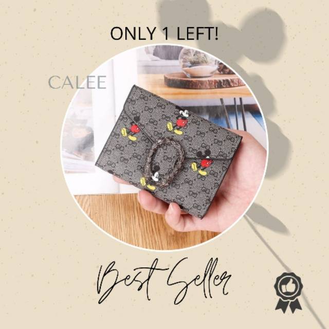 CANTIK SIMPLE ONLY 1 DOMPET KECIL LIPAT WANITA DOMPET CEWEK PENDEK SHORT WALLET WOMAN CARD MICKEY 06