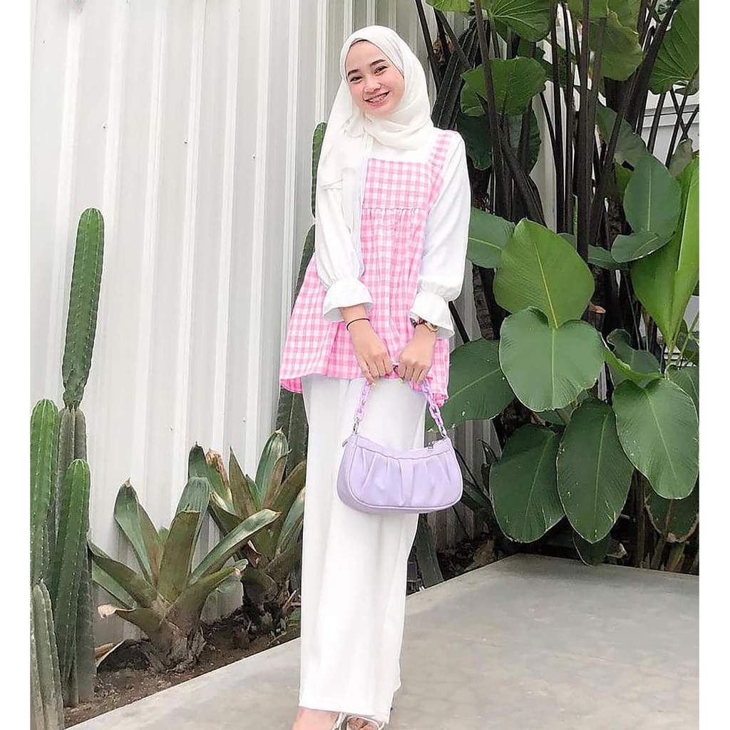 ALFAZZA/Andra blouse/ KATUN KOTAK PREMIUM- LILAC- ALLSIZE DAILY FASHION TERBARU BAHAN PREMIUM/ COD