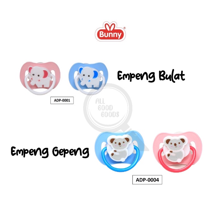 [ADP0001/ADP0004] Lusty Bunny Baby Silicone Pacifier With Cover - LustyBunny Empeng Bayi Dot Bulat / Gepeng