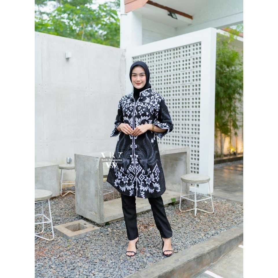 Tunik Batik Modern Atasan Batik Wanita Atasan Tunik Premium Halus AUFFAMART