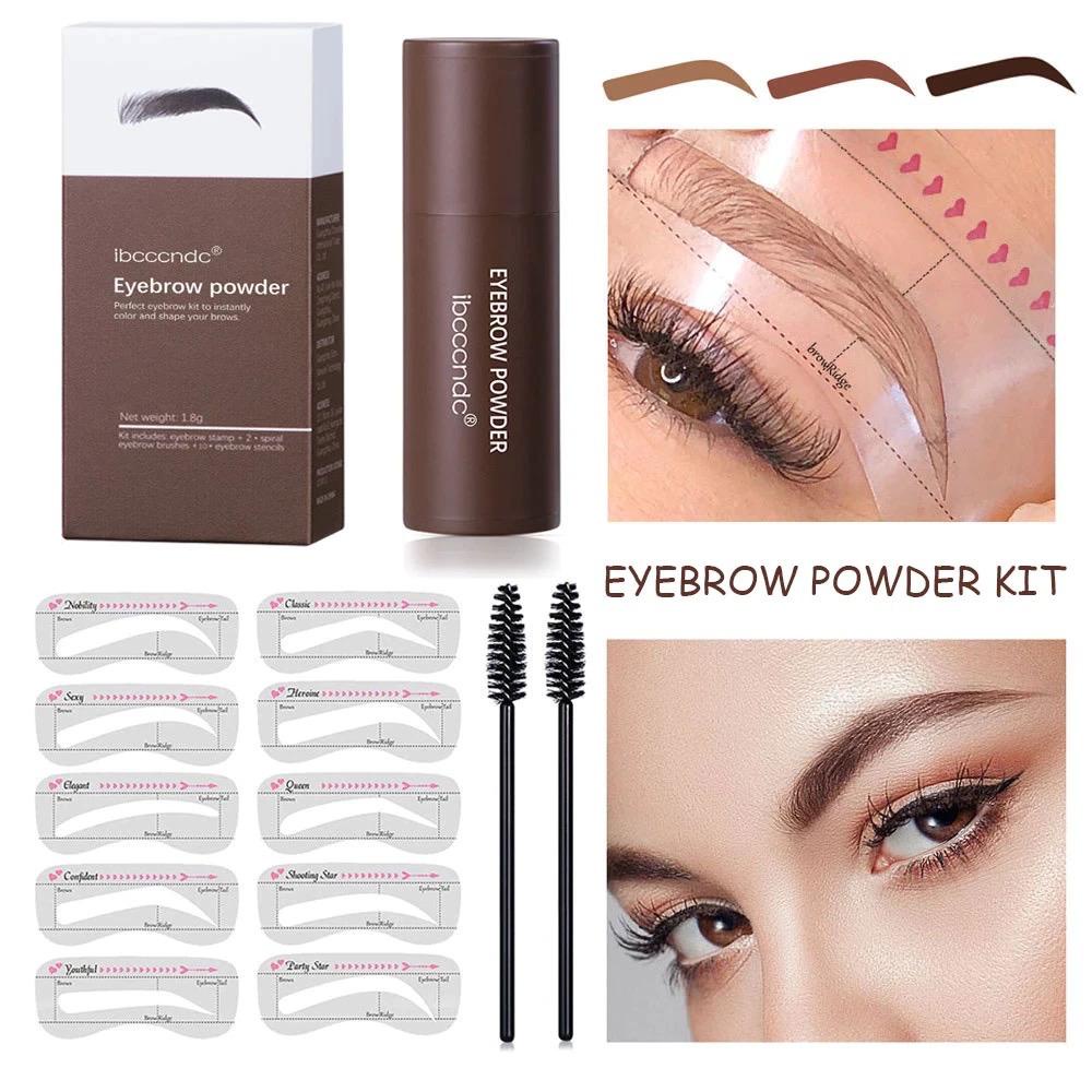 ibcccndc Eyebrow Powder Cetakan Alis Instan Eyebrow Stamp Alis Stempel Alis Waterproof dengan 10 Model Cetakan Alis / ZOOMSTAR