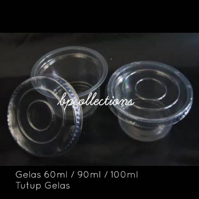1 PAK 50 pcs CUP 60ml 100ml 60 100 ML GELAS PUDING PUDDING DAN TUTUP GELAS ESKRIM SAUS ICE CREAM SAO