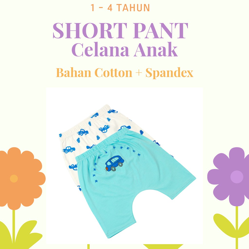 [HI] 2 PCS SHORT PANTS CELANA PENDEK BAYI 1-4 TAHUN  BAHAN PREMIUM