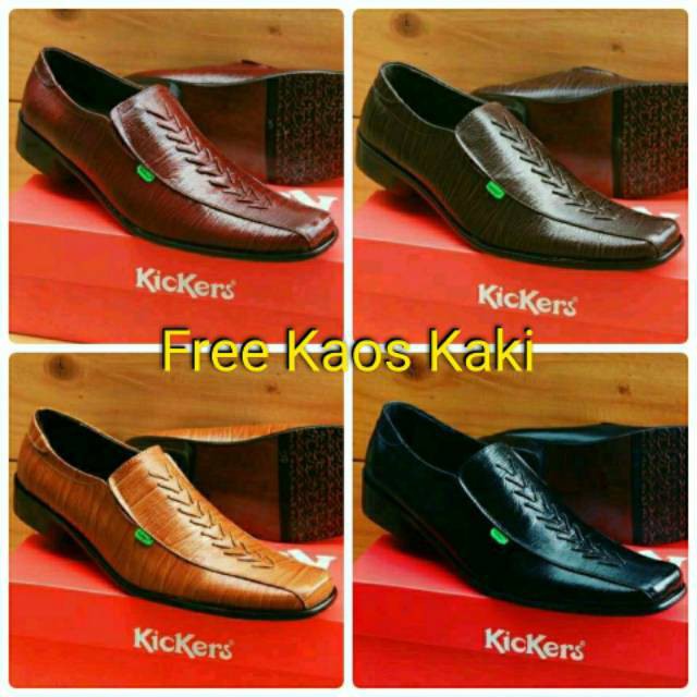 Sepatu Pantofel Pria Kulit Asli Sapi Kickers Synee Grade Ori Import Murah Kerja Pria Kantor Pesta