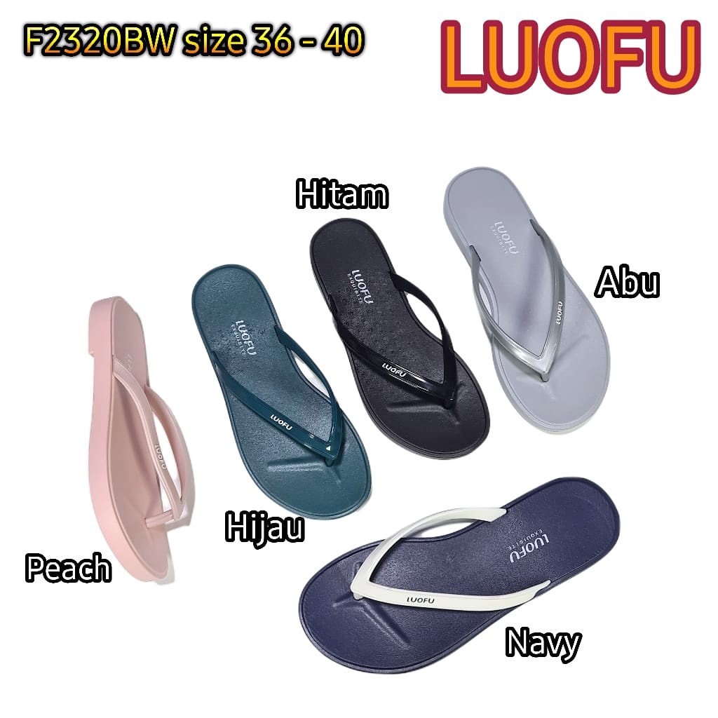LUOFU ORIGINAL jelly sandal karet empuk murah jepit import sendal japit wanita F2320BW
