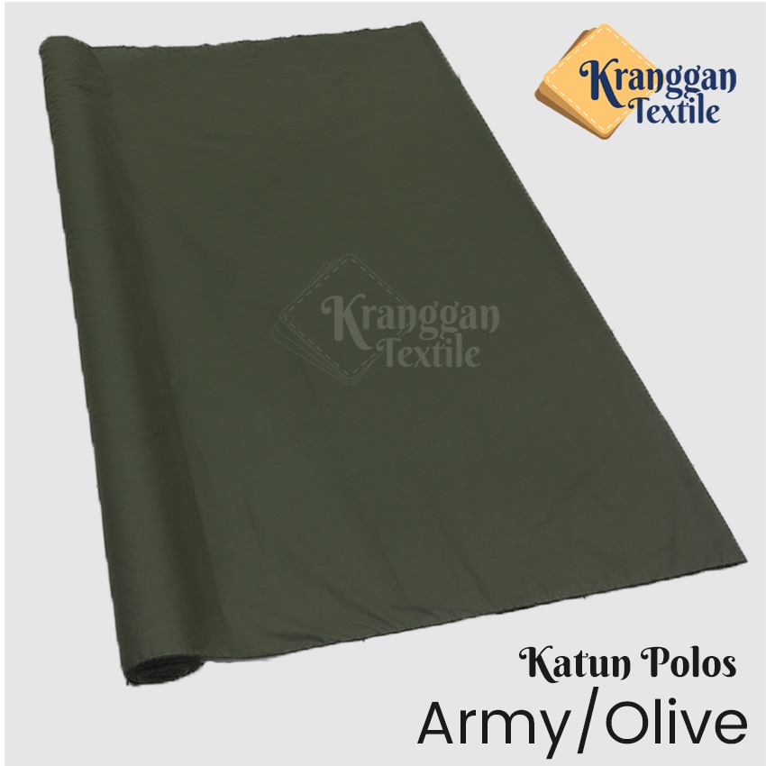 KAIN KATUN POLOS PREMIUM LEBAR 150CM HIJAU ARMY / OLIVE