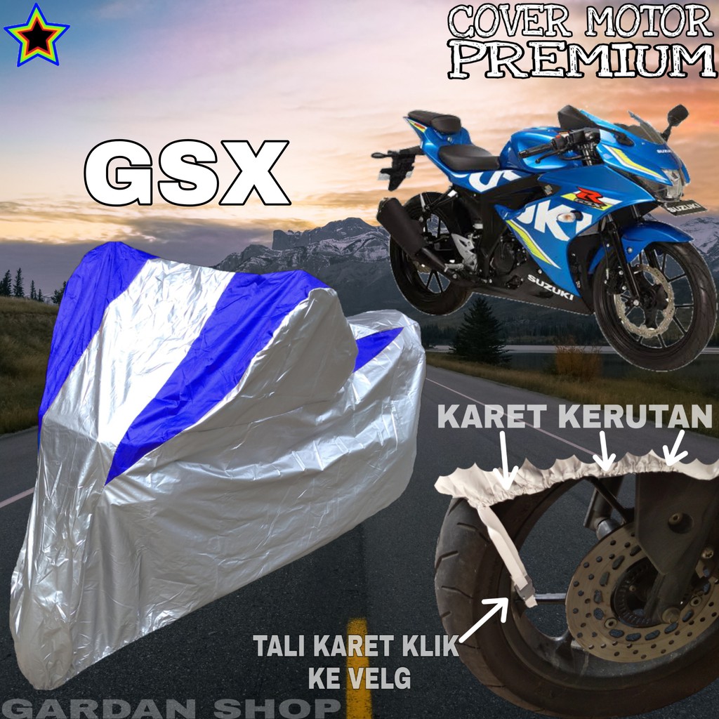 Sarung Motor GSX Silver BIRU Body Cover Gsx PREMIUM