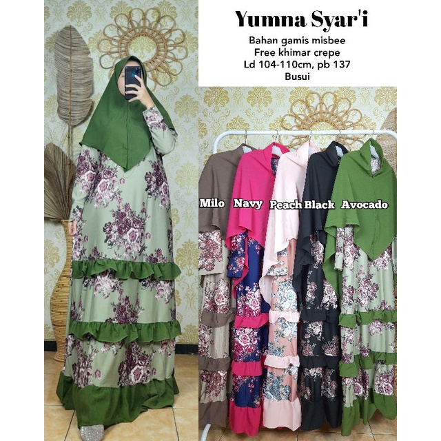 yumna syar'i gamis misbee gamis set hijab